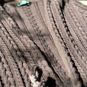 Lauren Ralph Lauren Cable Knit Cardigan Brown L